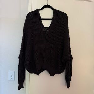 VICI Oversized Off the Shoulder Chunky Knit Sweater